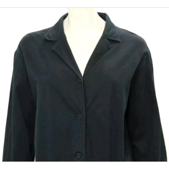 Shamask Black Wool Button Up Blouse Size 1 - Picture 2 of 4